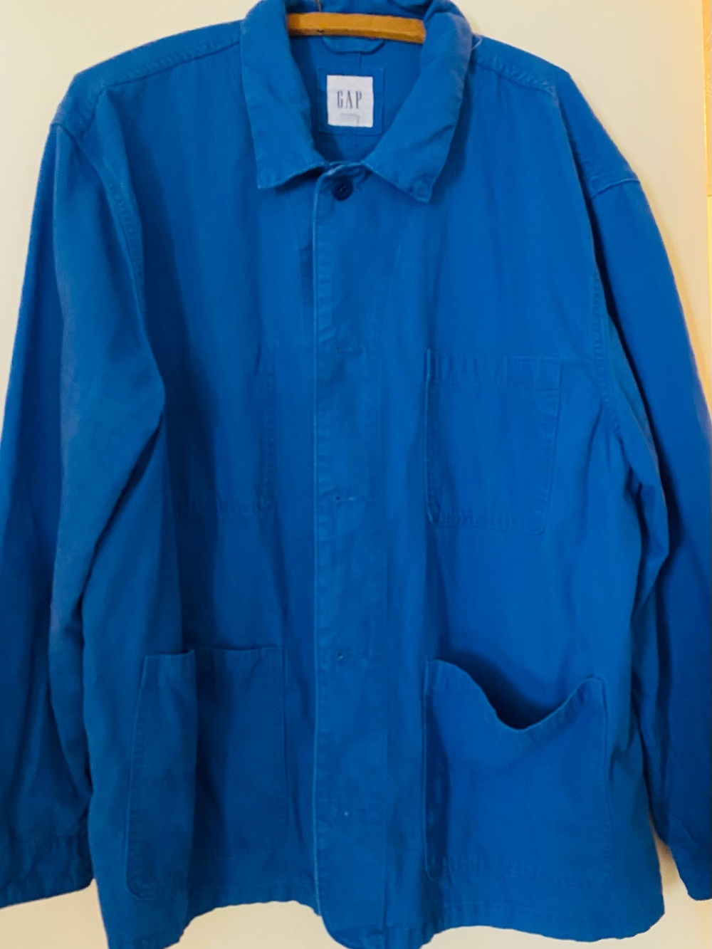 GAP Men's Bright Blue Lightweight Chore Jacket